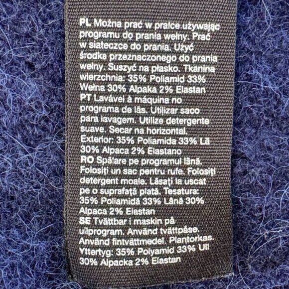 & Other Stories Relaxed Blue Alpaca Wool Blend Diamante Button Long Cardigan XS - Picture 14 of 14